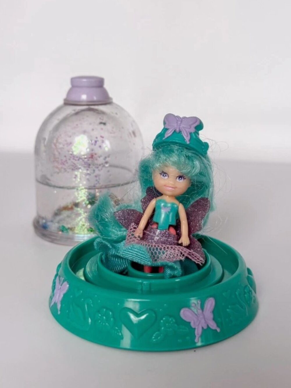 Vintage 1992 Playskool Krystal Princess Doll Snow Globe Dome Butterflies